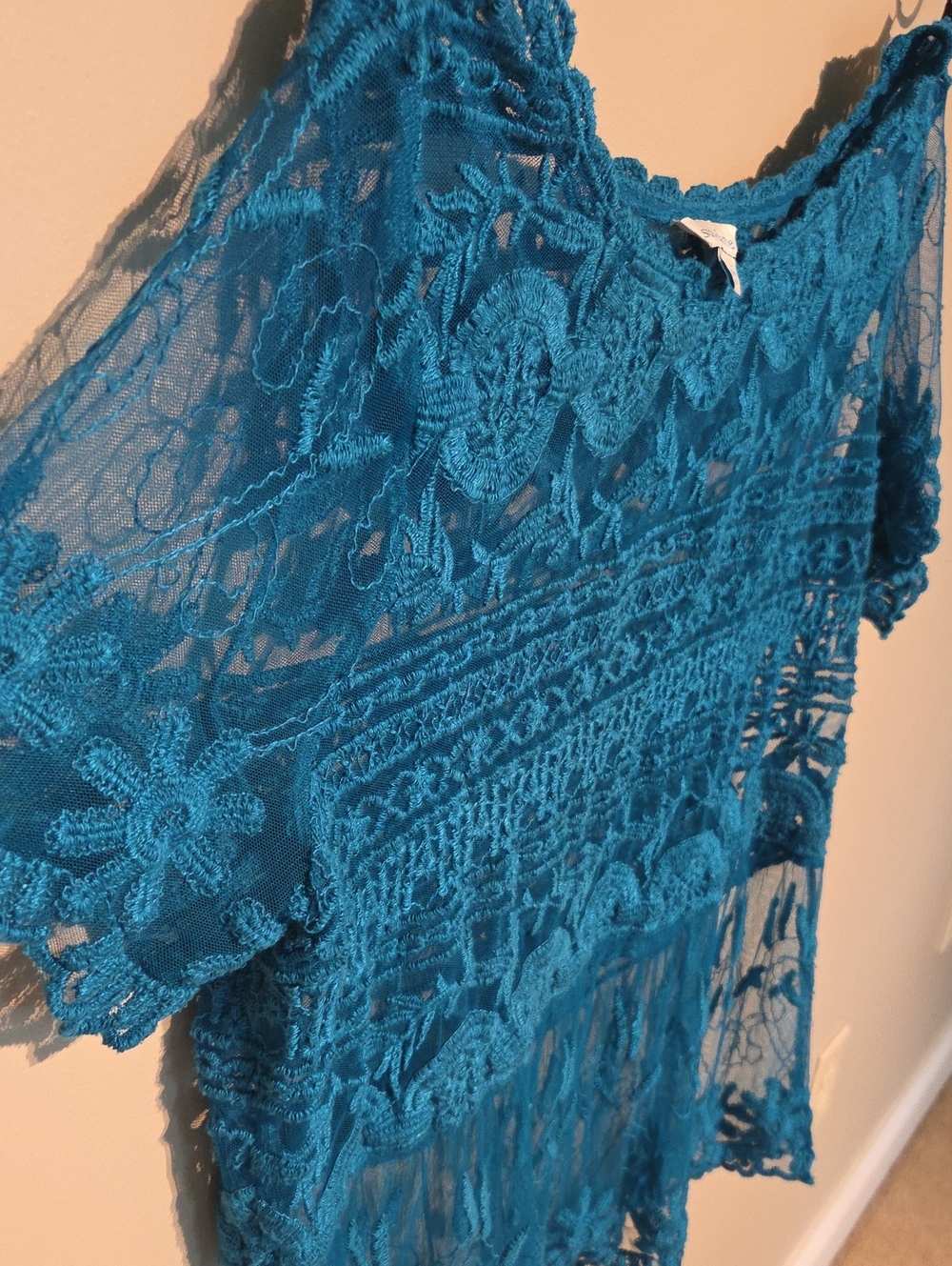 Sundance Teal Crochet Lace Camisole